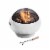 Teamson Home Outdoor Round Concrete Base BBQ Grill Wood Burning Fire Pit, Gray Perspective: front