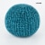 Turquoise 15 x17  Gum Drop Cotton Knitted Round Pouf Foot Stool Ottoman Perspective: front