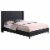 Best Master Valentina Fabric Upholstered Wingback Cal King Platform Bed - Black Perspective: front