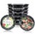 20-Pack Disposable Meal Prep Bento Lunch Box Containers Set 22 oz Microwave Safe Perspective: front