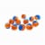 Midlee Squeaky Mini Tennis Ball for Dogs 1.5 - Pack of 12 (Orange/Blue) Perspective: front