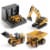 Top Race Loader, Excavator & Dump Truck Metal Diecast Construction Toys Set of 3, 1:60 Scale Perspective: front