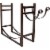 Sunnydaze 33 in Steel Firewood Log Rack with Kindling Holder - Bronze Perspective: front