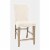 Carlyle Crossing Distressed Pine Upholstered Stool (Set Of 2) Perspective: front