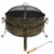 Sunnydaze 24 in Cauldron Steel Fire Pit with Spark Screen, Poker, and Grate Perspective: front