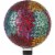 Alpine 10 In. Dia. Colorful Mosaic Leaves Glass Gazing Globe HMD172 Perspective: front