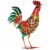 Alpine 16 In. H. Glossy Iron Rooster Lawn Statue HEH466 Perspective: front