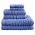 LaFlin Bleach Denim Horizonal Ribbed Bath Towel Set Perspective: front