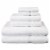 Amadour Textured Cuff White Bath Towel Set Perspective: front