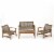 Noble House Hampton 4 Piece Outdoor Wicker Conversation Set in Gray Perspective: front
