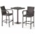 Noble House Lala Outdoor 3-Pc Square 26  Multi Brown Wicker Bar Set Perspective: front