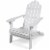 Noble House Hollywood Outdoor Foldable Acacia Wood Adirondack Chair White Perspective: front