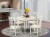 BODO5-WHI-W 5 PcKitchen dinette set - Dinette Table and 4 Dining Chairs Perspective: front