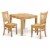 East West Furniture Oxford 3-piece Wood Kitchen Table and Dining Chairs in Oak Perspective: front