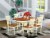 East West Furniture Avon 7-piece Wood Dinette Set in Buttermilk/Cherry Perspective: front