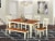 East West Furniture Nicoli 6-piece Wood Dining Set with Slatted Chairs in Cherry Perspective: front