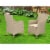 Set of 2 Chairs HLUC153V Outdoor-Furniture Wicker Patio Chair in Cream Finish Perspective: front