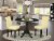 3Pc Round 42  Table With Two 9-Inch Drop Leaves & 2 Parson Chair ,Color Eggnog Perspective: front