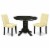 East West Furniture Shelton 3-piece Wood Dining Set in Black/Eggnog Perspective: front