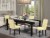 5Pc Set, A Table And 4 Parson Chair With Black Leg And Pu Leather Color Eggnog Perspective: front