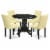 East West Furniture Shelton 5-piece Wood Dining Set in Black/Eggnog Perspective: front