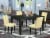 5Pc  42/60   table With 18 In Self Storing & Four Parson Chair ,Color Eggnog Perspective: front