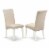 East West Furniture Barry 42  Wood Dining Chairs in White/Cream (Set of 2) Perspective: front