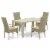 GUOS5-03A 5Pc Outdoor-Furniture Natural Color Wicker Dining Set Perspective: front
