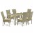 JUOS7-03A 7Pc Outdoor-Furniture Natural Color Wicker Dining Set Perspective: front