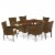 OSBK7-02A 7Pc Outdoor-Furniture Brown Wicker Dining Set Perspective: front