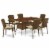 OSJU7-02A 7Pc Outdoor-Furniture Brown Wicker Dining Set Perspective: front
