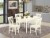 East West Furniture Monza 5-piece Wood Table and Dining Chairs in Linen White Perspective: front