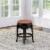 AMS024-112 Bar Stool- Backless Stool with Round Shape - Brown Roast PU leather Perspective: front