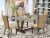 V797VE703-5 5Pc Table set-a table & 4 Chairs with Brown Color Linen Fabric Perspective: front
