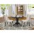 3-Pc Set 1 Table & 2 Cream Linen Fabric Dining Padded Chairs Back - Black Perspective: front