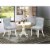East West Furniture Antique 3-piece Wood Dining Set in Linen White/Baby Blue Perspective: front