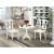 East West Furniture Antique 3-piece Dining Set with Napoleon Back in Linen White Perspective: front