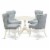 East West Furniture Dublin 5-piece Wood Dining Set in Linen White/Baby Blue Perspective: front