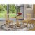 East West Furniture Dublin 3-piece Table and Dining Slatted Back Chairs in Oak Perspective: front