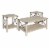 Walker Edison 3-Piece Rustic Wood and Metal Coffee Table Set in White Oak Perspective: front