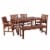 Walker Edison 6-Piece Chevron Outdoor Patio Dining Set in Dark Brown Perspective: front