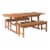 3-Piece Extendable Outdoor Patio Dining Set - Brown Perspective: front