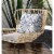 Fall Patch Snowflowers Throw Fabric Pillow in Gold Cream Peach 18x18 Perspective: front