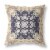 Rose Box Broadcloth Indoor Outdoor Blown And Closed Pillow In Yellow Navy Perspective: front