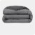 Bare Home Reversible Down Alternative Comforter - Grey/Forged Iron Grey, Full Perspective: front