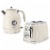 MegaChef 1.7 Liter Electric Tea Kettle and 2 Slice Toaster Combo in Matt Cream Perspective: front