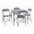 5 Piece Gray Folding Card Table And Chair Set Perspective: front