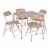5 Piece Tan Folding Card Table And Chair Set Perspective: front