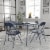 5 Piece Navy Folding Card Table And Chair Set Perspective: front