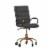 Camilia Mid-Back Black LeatherSoft Executive Swivel Office Chair with Gold Frame, Arms, an Perspective: front